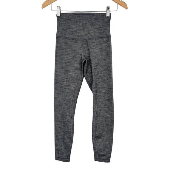 Lululemon Align Pant II 25" Mini Heathered Herringbone Black White Size 4 - Picture 1 of 9